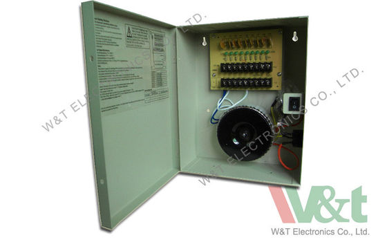 24V 4A 96W แบบลิเนียร์พาวเวอร์ซัพพลายที่มีการควบคุมสำหรับกล้องวงจรปิดที่มี 8 ช่อง