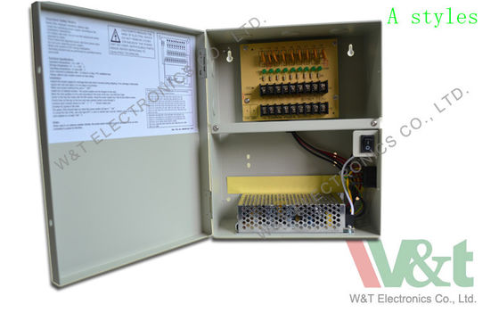 บ้าน 9 พอร์ต PTC กล้องวงจรปิดพลังงานกล่องวัสดุสิ้นเปลืองสำหรับรักษาความปลอดภัยกล้อง 115V / 230VAC
