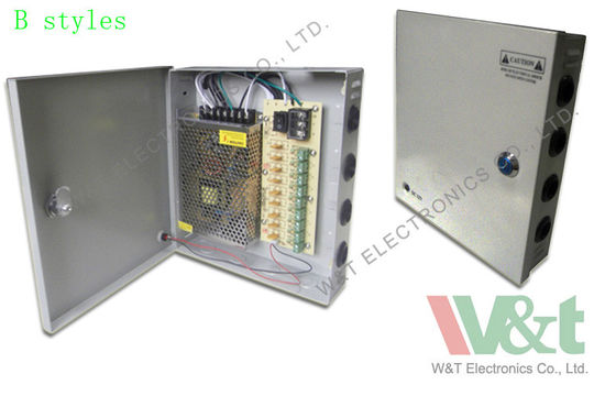 บ้าน 9 พอร์ต PTC กล้องวงจรปิดพลังงานกล่องวัสดุสิ้นเปลืองสำหรับรักษาความปลอดภัยกล้อง 115V / 230VAC