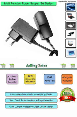 5W 9V 1500MA / 1.5A สากล AC Power Supply Adapter สำหรับ POS, แล็ปท็อปแบตเตอรี่อะแดปเตอร์