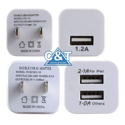 สองพอร์ตยูเอสบี 3.1a ไฟ AC 2 โทนบ้าน Iphone 6 ชาร์จกำแพง