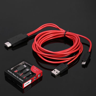 6.5 ฟุต MHL 11 Pin Micro USB เพื่อ HDMI Adapter เคเบิ้ล 1080P HDTV สำหรับ Samsung