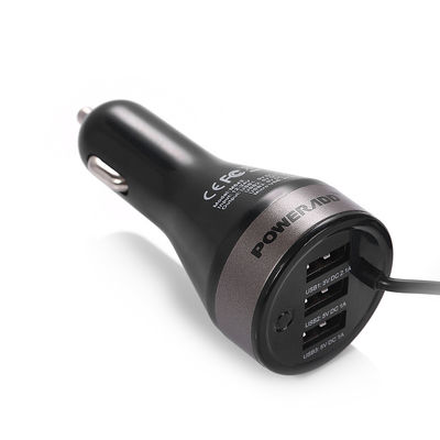 4.2A 21W Three USB Port Car Charger With Built-in Micro USB Cable Power Adapter