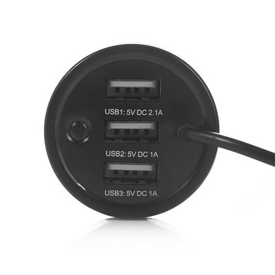4.2A 21W Three USB Port Car Charger With Built-in Micro USB Cable Power Adapter