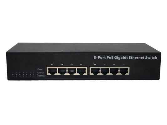 สวิตช์พอร์ต 8 พอร์ต RJ45 PoE แบบสแตนด์บาย IEEE 802.3x 10/100 / 1000M